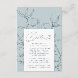 ボタニモダンカルフローラブルー結婚ズ詳細 エンクロージャーカード