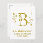 ボタニモダンカルレターB パーソナライズされた ポストカード (正面/裏面)