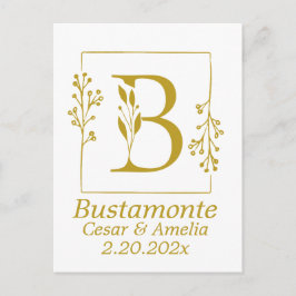 ボタニモダンカルレターB パーソナライズされた ポストカード