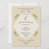 ボタニモダンカル伝統的結婚式招待状 招待状 (正面)