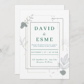 ボタニモダンカル結婚式招待状 招待状 (正面/裏面)