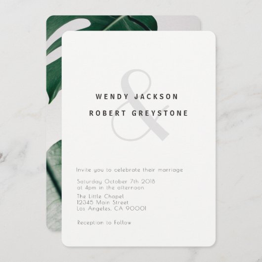 ボタニモダンカル結婚式招待状 招待状 (正面/裏面)