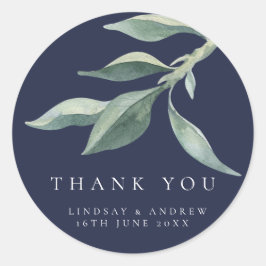 ボタニモダンカル葉結婚式の引き出物シール ラウンドシール