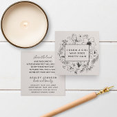 ボタニモダンカル赤面とブラック紹介カード スクエア名刺