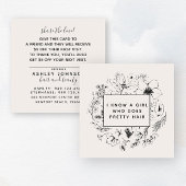 ボタニモダンカル赤面とブラック紹介カード スクエア名刺