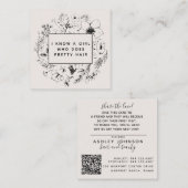 ボタニモダンカル赤面とブラック紹介カード スクエア名刺 (正面/裏面)