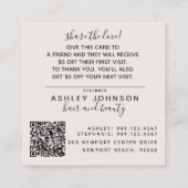 ボタニモダンカル赤面とブラック紹介カード スクエア名刺 (裏面)