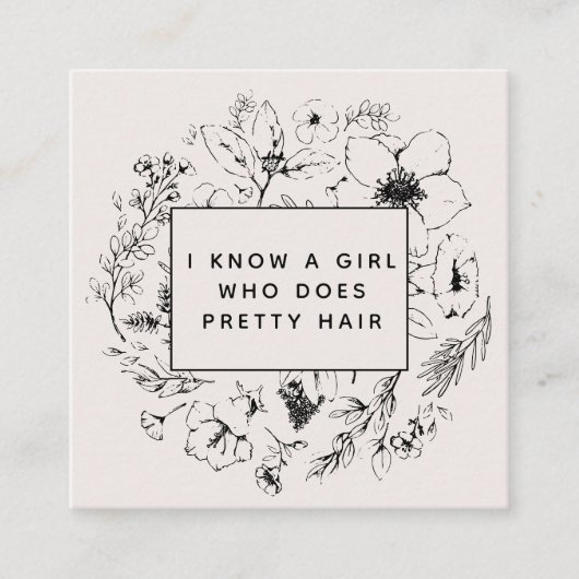 ボタニモダンカル赤面とブラック紹介カード スクエア名刺 (正面)