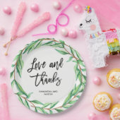 ボタニモダンック結婚ス |愛と感謝してい ペーパープレート (パーティー)