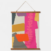 ボタニモダン芸術的カルシルエットカラーブロック 吊り下げ型タペストリー (正面)