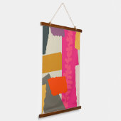 ボタニモダン芸術的カルシルエットカラーブロック 吊り下げ型タペストリー (傾斜あり)