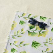 ボタニモノグラムのック葉スウォーターカラーグリーンデコ ビーチタオル (インサイチュ)