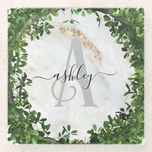 ボタニユニークカルパーソナライズされたテーマ付きキーチェーン ガラスコースター (正面)