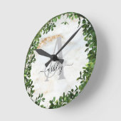 ボタニユニークカルパーソナライズされたテーマ付きキーチェーン ラウンド壁時計 (傾斜)