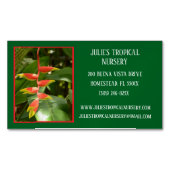 ボタニーグリーン植物子供部屋熱帯植物 マグネット名刺 (正面)