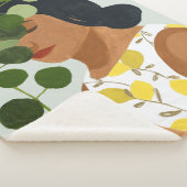 ボタニーポートレート – 緑の女性 シェルパブランケット (3/4)