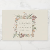 ボタニ素朴カルリースアース結婚トーンの名前 スパークリングワインラベル (シングルラベル)