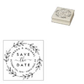 ボタニ素朴カルリース&スクリプト日付を保存 ラバースタンプ (押印)