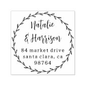 ボタニ素朴カル国のリースのアドレ結婚ス セルフインキングスタンプ (デザイン)