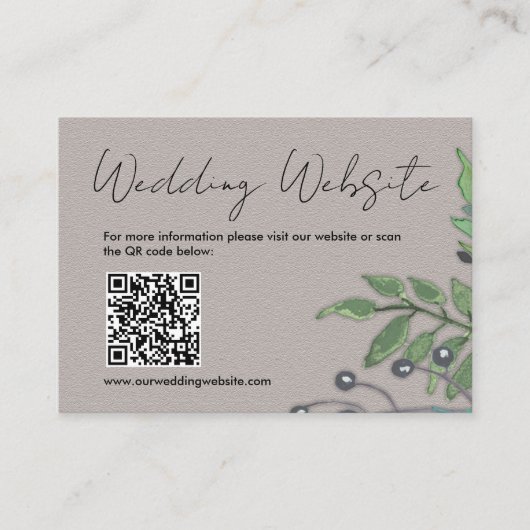 ボタニ素朴カル石板グレイ結婚ズWebサイト エンクロージャーカード (正面)