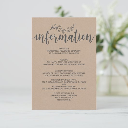 ボタニ素朴カル結婚インフォメーションエンクロージャ エンクロージャーカード (スタンド正面)