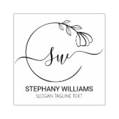 ボタニ葉カルフェミニンカスタムイニシャル ラバースタンプ (インプリント)