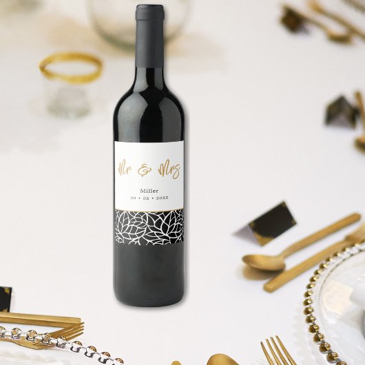 ボタニ葉ックスのパターン氏名日付 ワインラベル