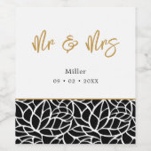 ボタニ葉ックスのパターン氏名日付 ワインラベル (シングルラベル)