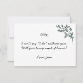 ボタニ葉ックスのメイド・オブ・オーナー(花嫁付き添い人) 招待状 (裏面)