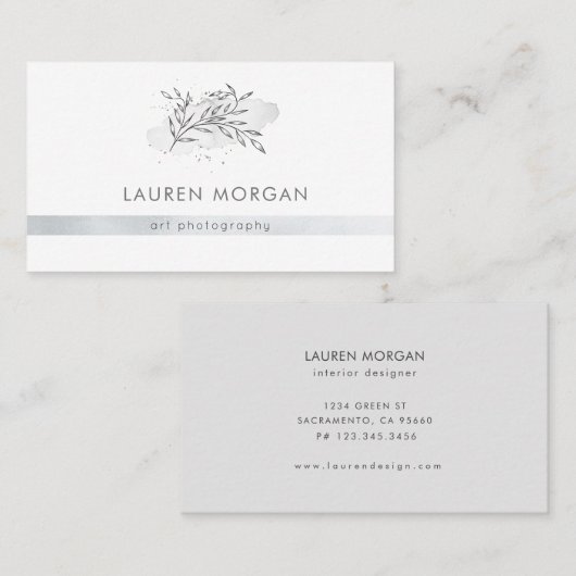 ボタニ魅力的カルミニマル名刺 名刺 (正面/裏面)