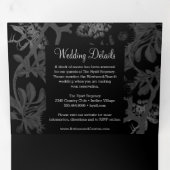 ボタニ魅力的ック結婚ス 三つ折り招待状 (内部最初)