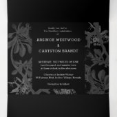 ボタニ魅力的ック結婚ス 三つ折り招待状 (内部中)