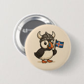 ボタパーソナライズされたン – アイスランドパフィン 缶バッジ (正面&裏面)