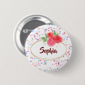 ボタパーソナライズされたン、カスタムボタン、名前 缶バッジ (正面&裏面)