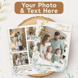 ボタミニマルニカルブラシのクリスマスフォトコラージュ シーズンカード