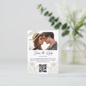 ボタミニマルンqrコードrsvp写真結婚s エンクロージャーカード (スタンド正面)