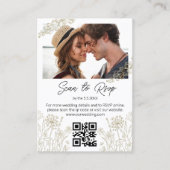 ボタミニマルンqrコードrsvp写真結婚s エンクロージャーカード (正面)