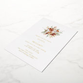 ボタモダンエレガントニカルブルゴーニュ結婚ブーケ 箔招待状 (回転した状態)