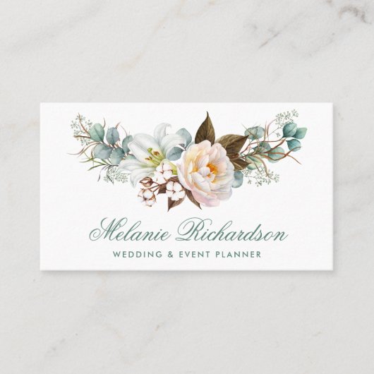 ボタモダンエレガントンフローラグリーン 名刺 (正面)