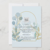 ボタモダンニカルアクアシーグラス金ゴールド結婚式の招待 招待状 (裏面)