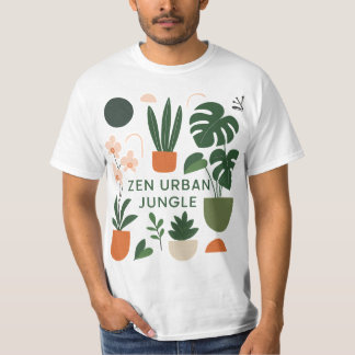 ボタモダンニカルアートプリント:Zen Urban Jungle House Tシャツ