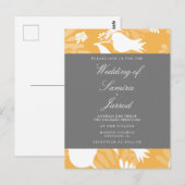 ボタモダンニカルイエローグレーフローラチューリップ結婚ズ ポストカード (正面/裏面)