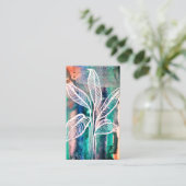 ボタモダンニカルウォーターの色あなたのQRコードティール(緑がかった色)を追加 名刺 (スタンド正面)