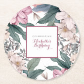 ボタモダンニカルガーデンフローラ誕生会 ラウンドペーパーコースター (正面)