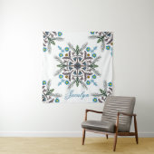 ボタモダンニカルグリーンリーボヘミアンマンダラの名前 タペストリー (インサイチュ)