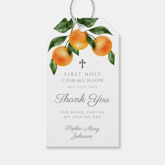 ボタモダンニカルシトラスガールファーストコミュニオン ギフトタグ (正面)