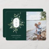 ボタモダンニカルジョイフォトホリデーカードグリーン シーズンカード (正面/裏面)