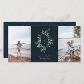 ボタモダンニカルジョイフォトホリデーカードブルー シーズンカード (正面/裏面)