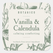 ボタモダンニカルセージフローラシンプル製品 スクエアシール (正面)