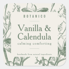 ボタモダンニカルセージフローラシンプル製品 スクエアシール